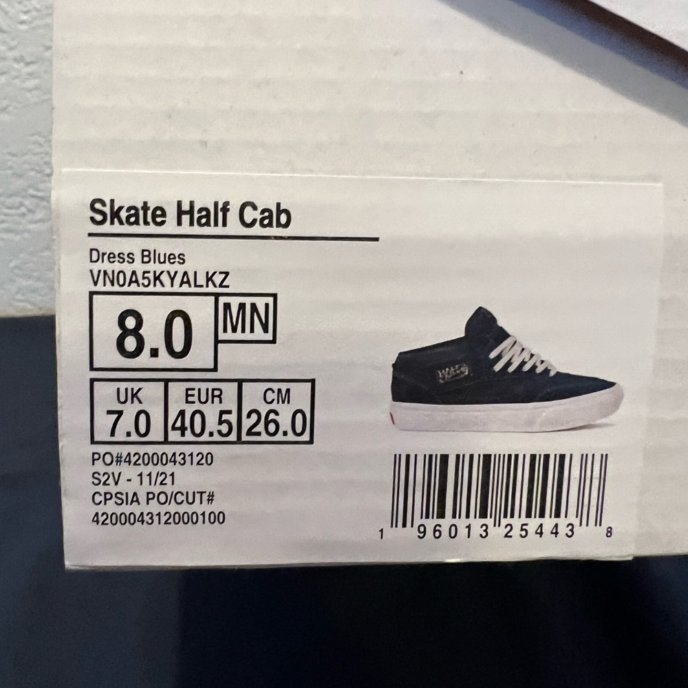 Vans Half Cab Men 8 Women 9.5 Never Worn Brand New in Box with Tags - Picture 4 of 4